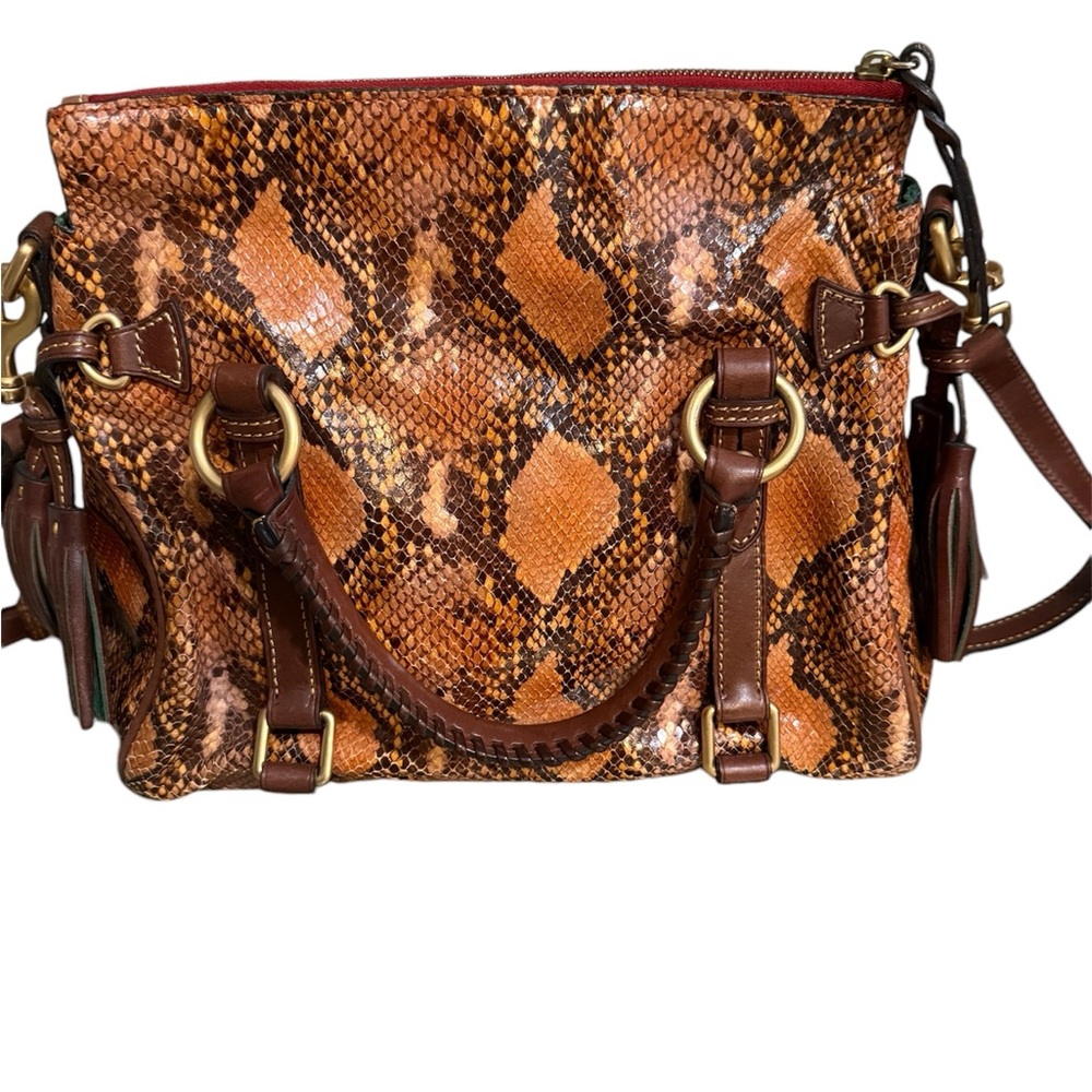 Dooney And Bourke Multi Color Brown Python Skin P… - image 2